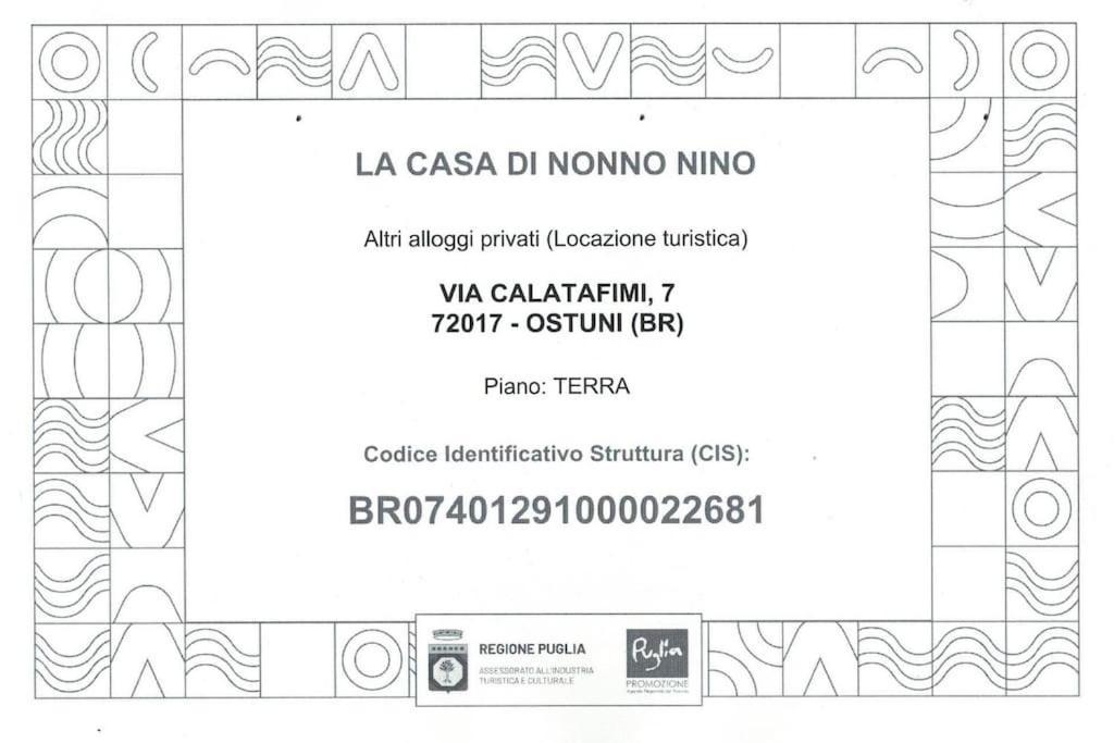 Vila La Casa Di Nonno Nino Ostuni Exteriér fotografie